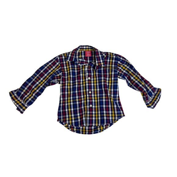 Izod Toddler Boys Plaid Button-Down Shirt Multicolor Sz 3T - Picture 1 of 5